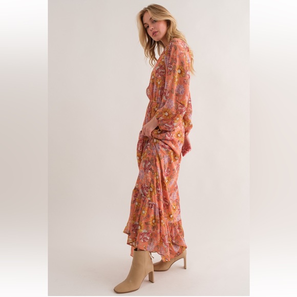 34 Boho Floral Print Tiered Maxi Dress - Picture 4 of 6